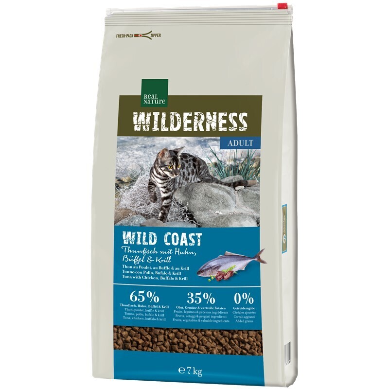 REAL NATURE Trockenfutter REAL NATURE WILDERNESS Wildcoast Adult Thunfisch mit Huhn, Büffel & Krill 7 kg