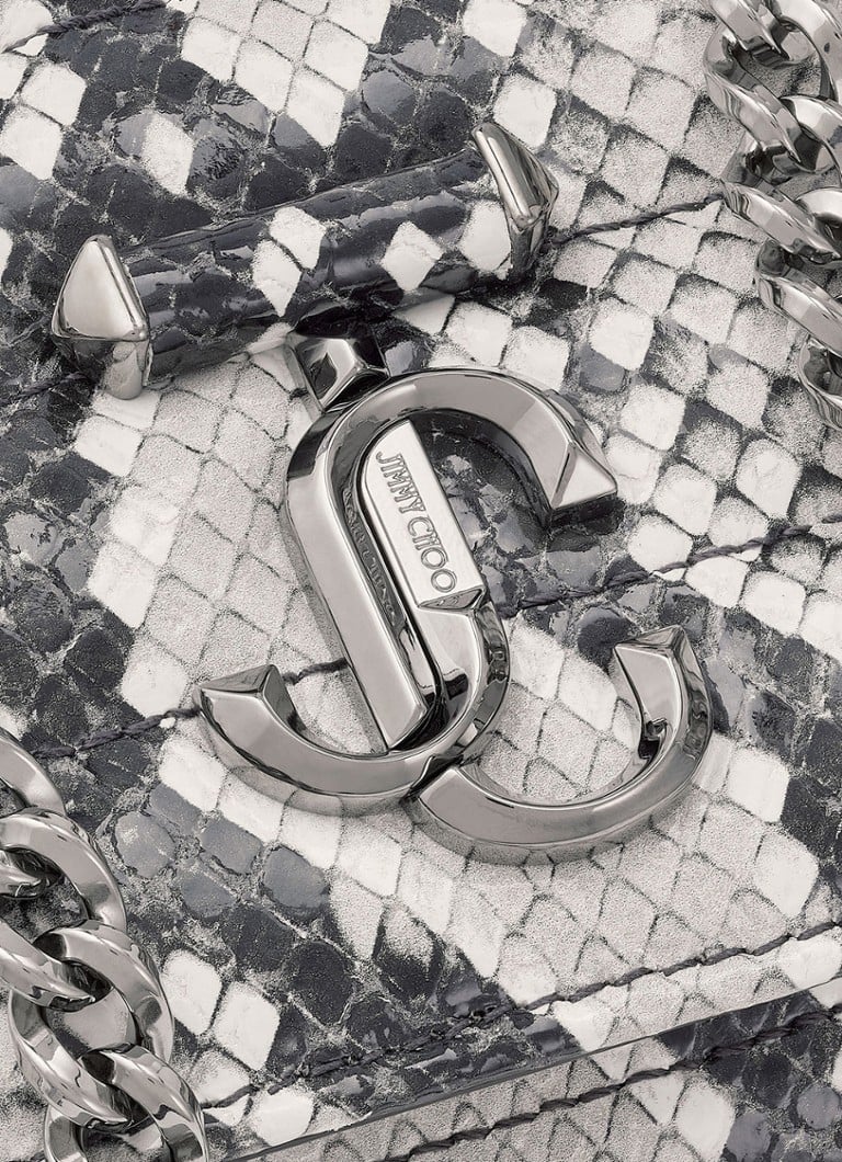 Jimmy Choo Avenue kazādas sajūga soma ar čūskādas apdruku