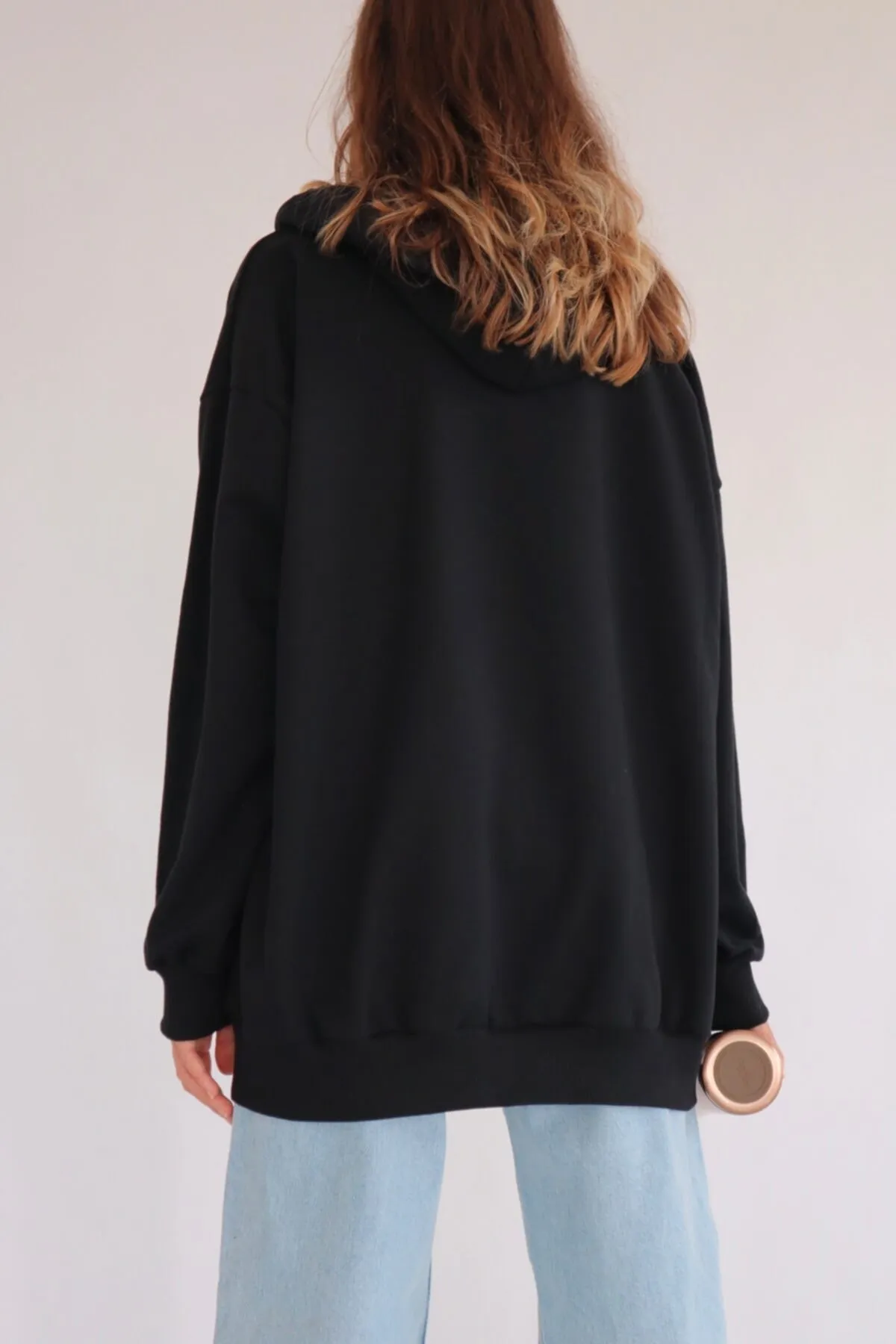 EFBUTİK  Unisex-Cardigan mit Reißverschluss in Schwarz