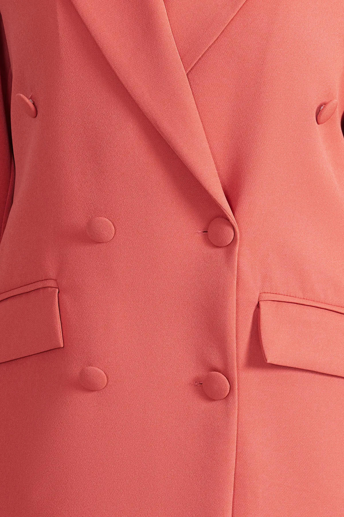 Trendyol Collection  Granatapfelblumen-Blazer mit regulärem Futter, zweireihigem Verschluss, gewebt, TWOSS21CE0137