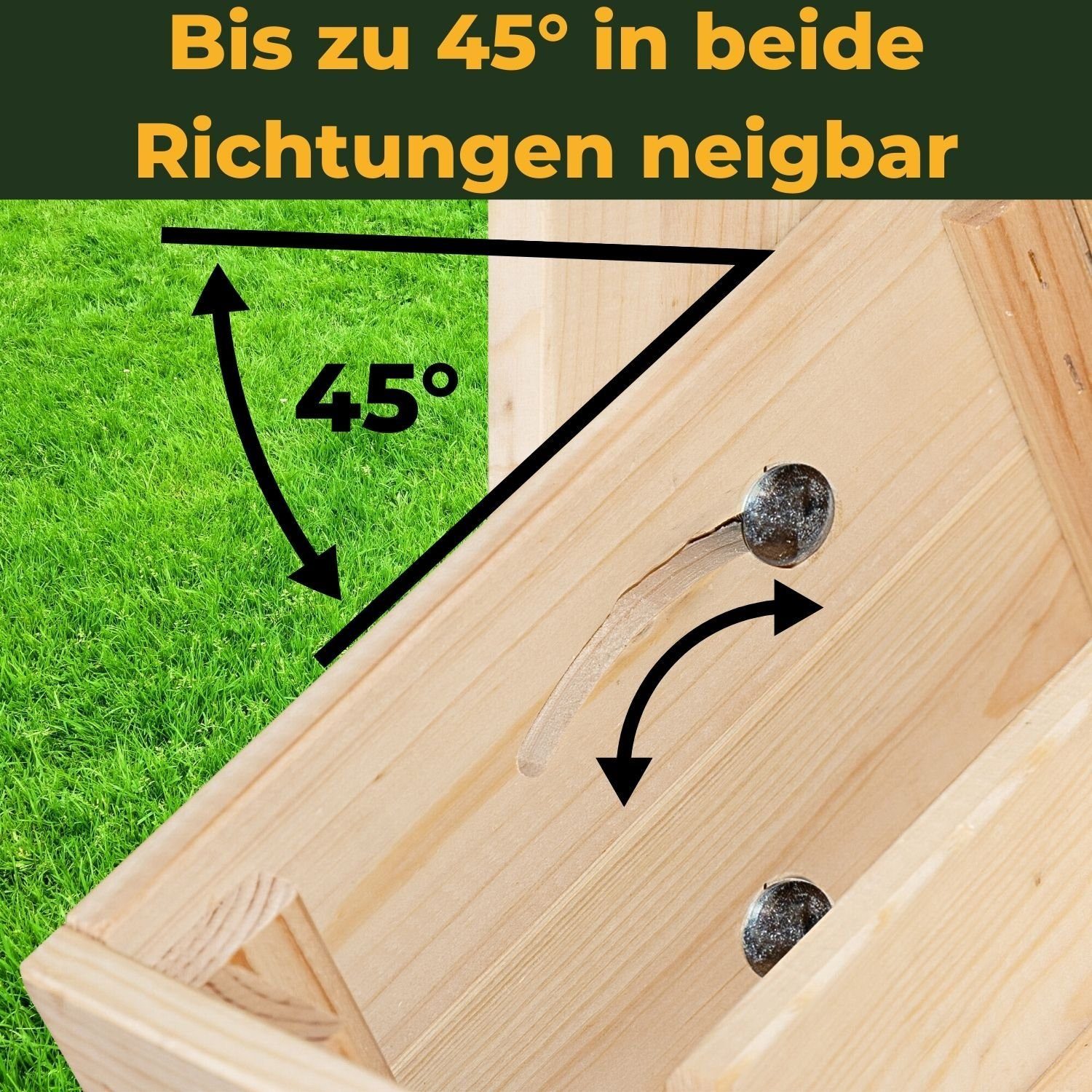 Coemo Hochbeet, Vertikalbeet aus Holz mit 4 neigbaren Pflanzkästen