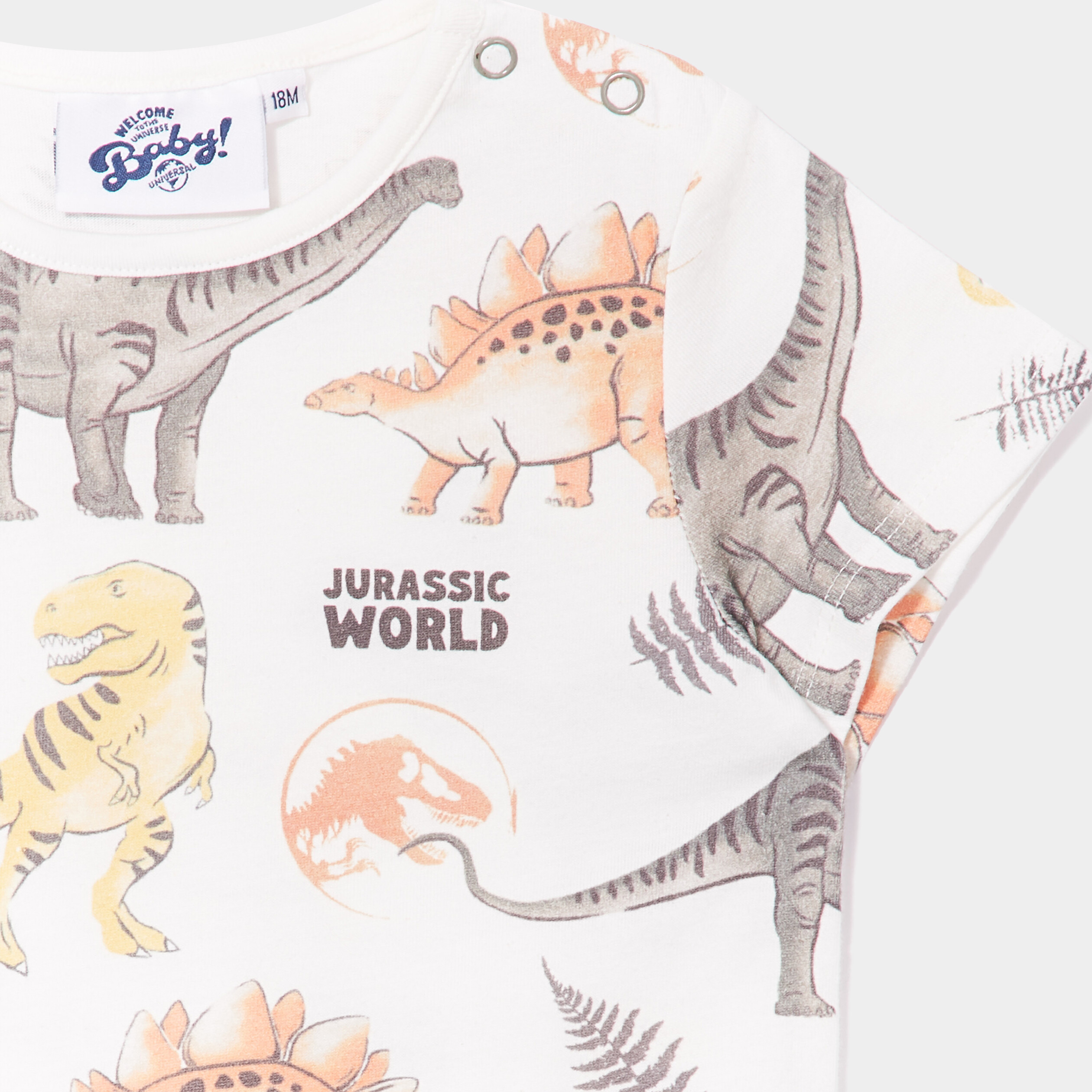 T-shirt droit manches courtes coton ecru bébé garçon | La Halle