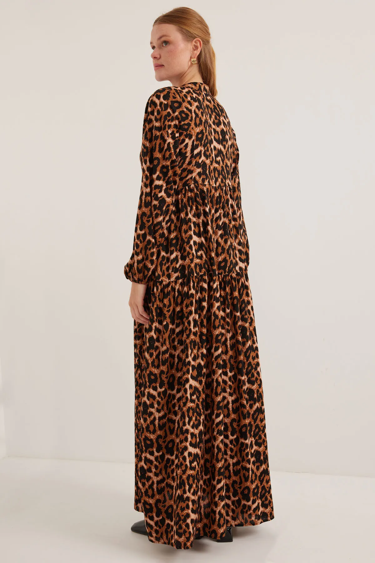 Bigdart  Braun-beiges Viskose-Hijab-Kleid für Damen 2423