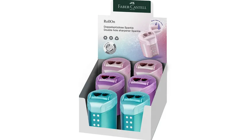 FABER-CASTELL Doppelspitzdose RollOn Sparkle sortiert