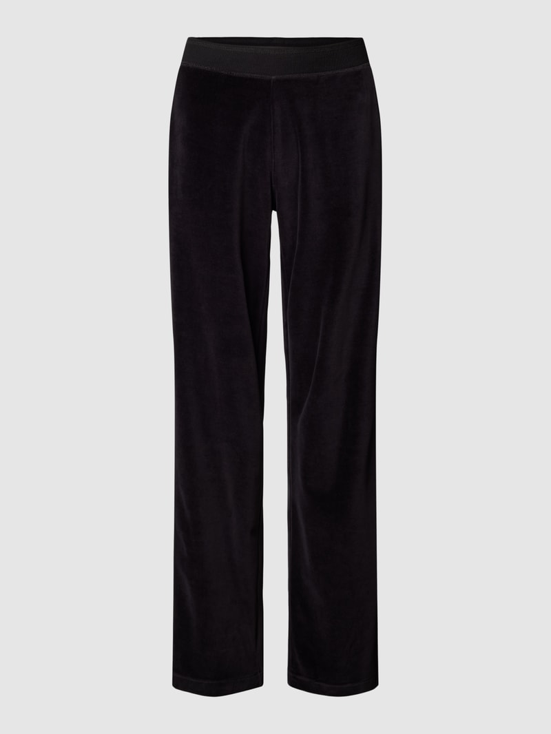 Flared Cut Hose mit elastischem Bund in schwarz
