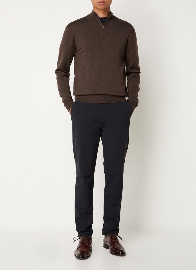 Boggi Milano Fine-knit wool sweater with half zip