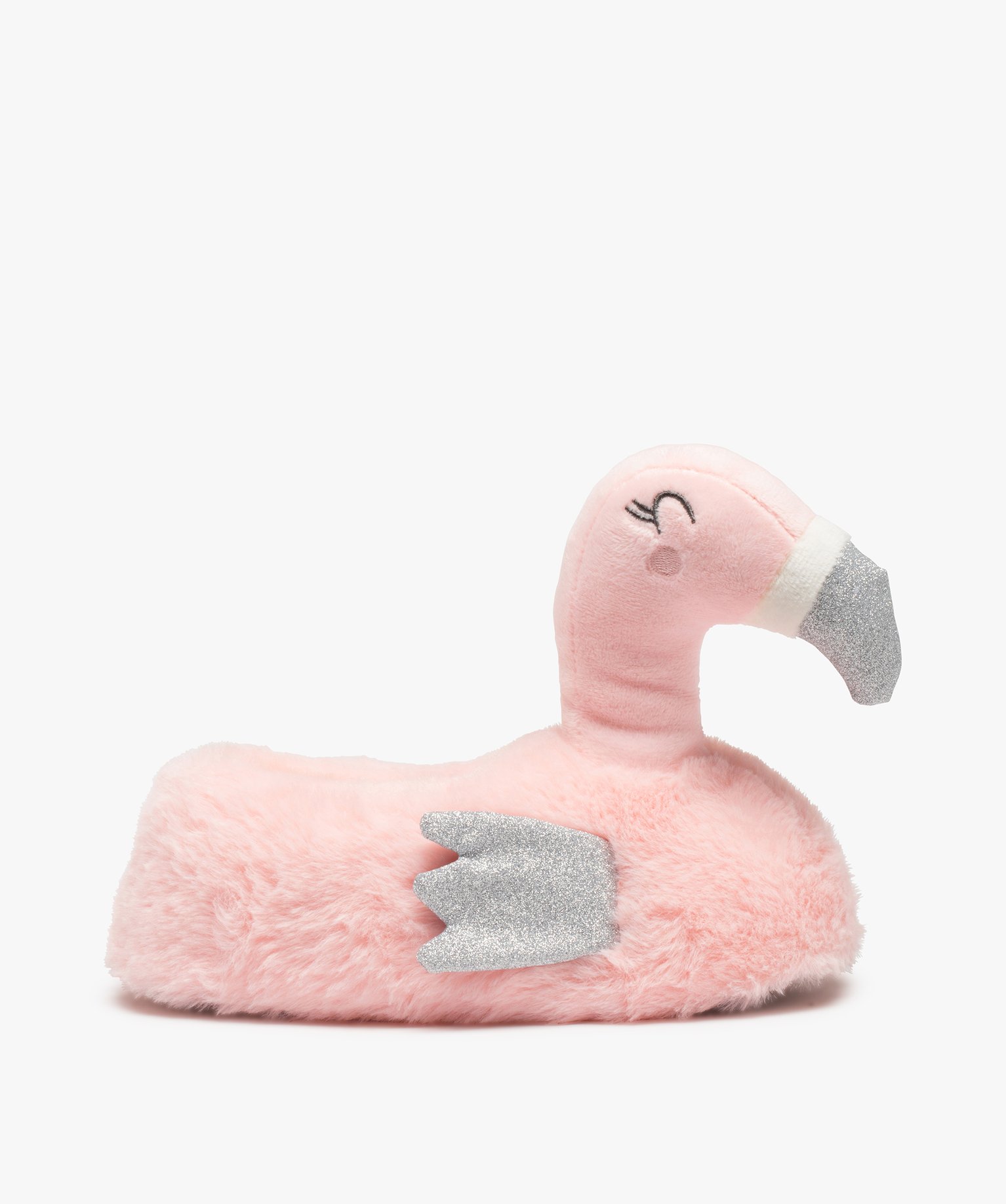 Chaussons fille 3D flamant rose avec ailes pailletées rose | GEMO