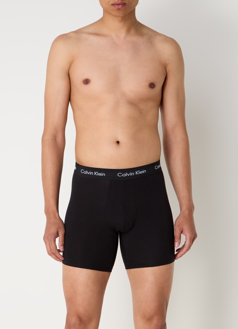 Calvin Klein Cotton Stretch boxer shorts with logo waistband in a 3-pack