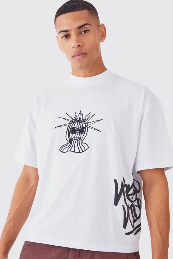 Kastiges Oversize T-Shirt mit Print