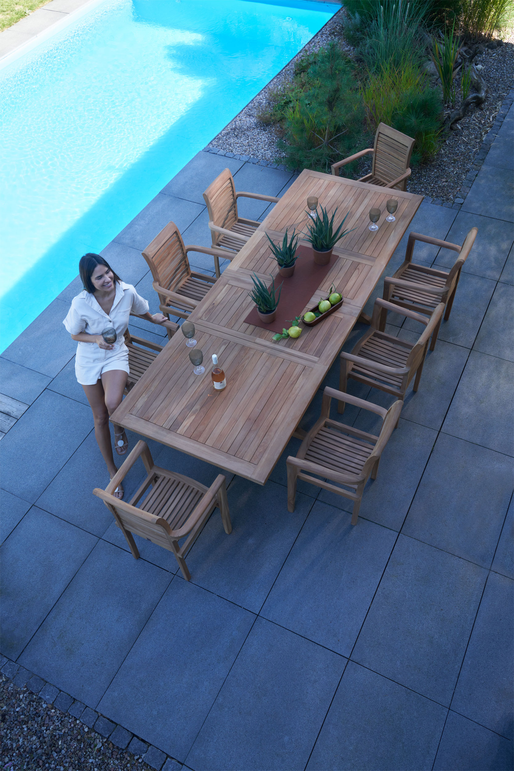 OUTDOORAusziehtisch Teak Garten
