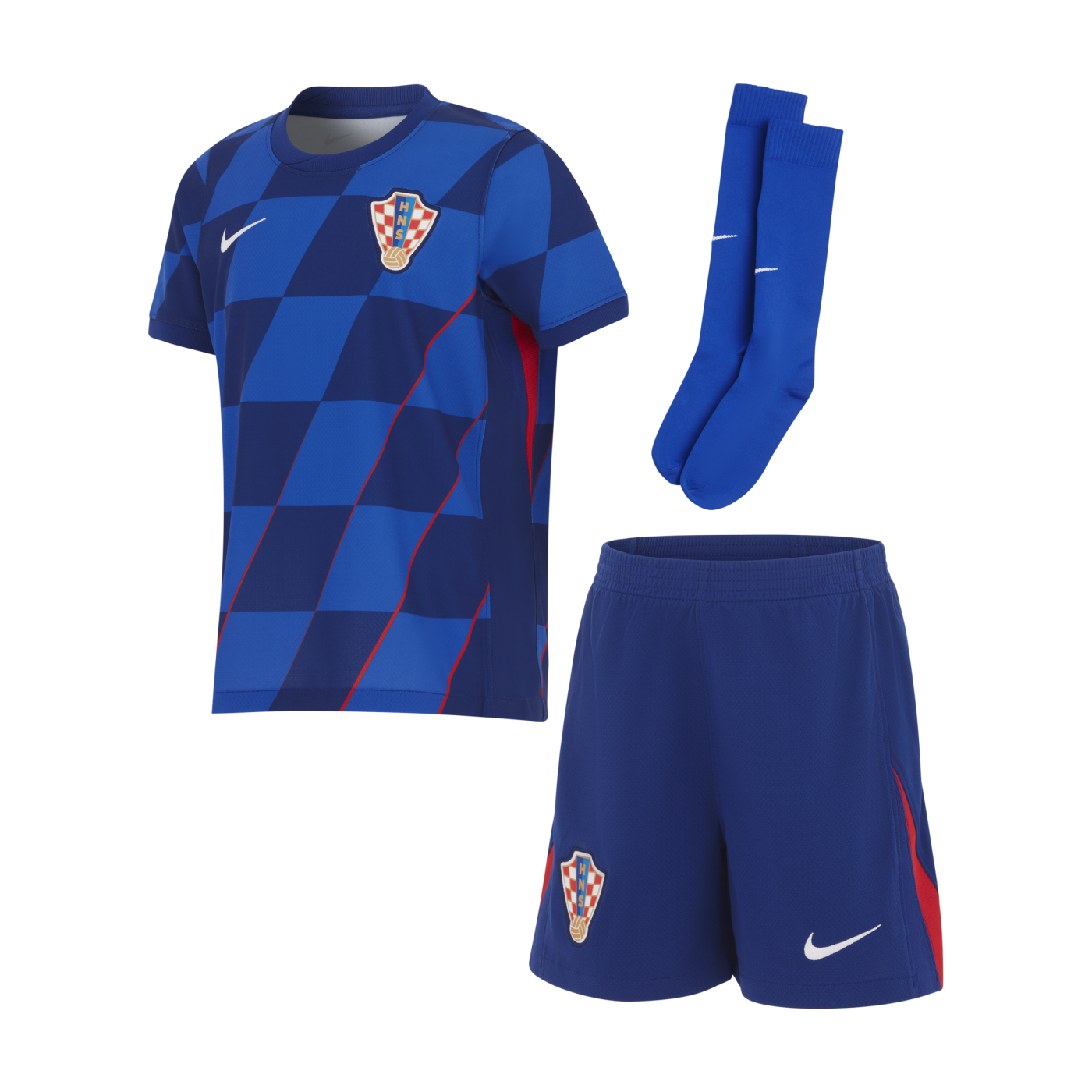 Nike Kroatien Trikot Away EM 2024 Kids Blau Weiss F405