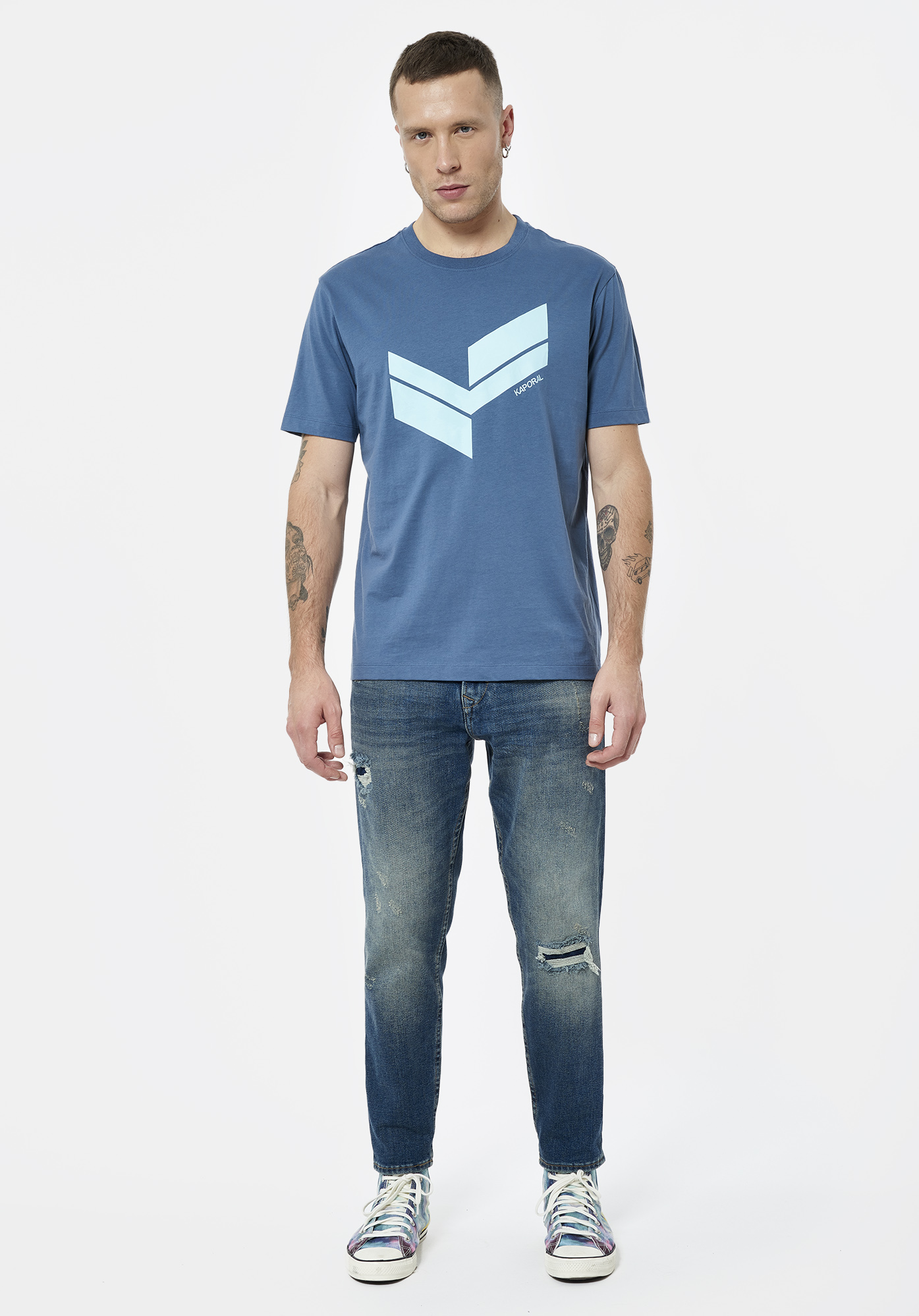 BRYZO  T-shirt bleu Homme en 100% coton bio