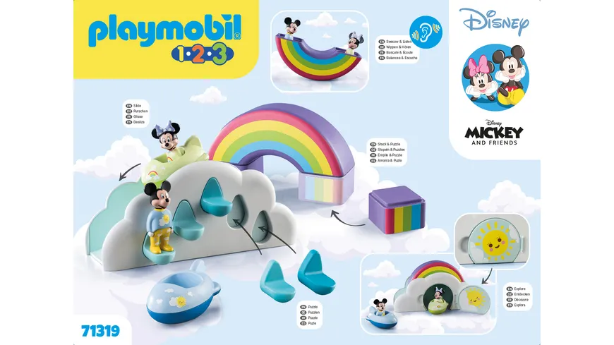 PLAYMOBIL 71319 1.2.3 & : Mickys & Minnies Wolkenhaus 71319