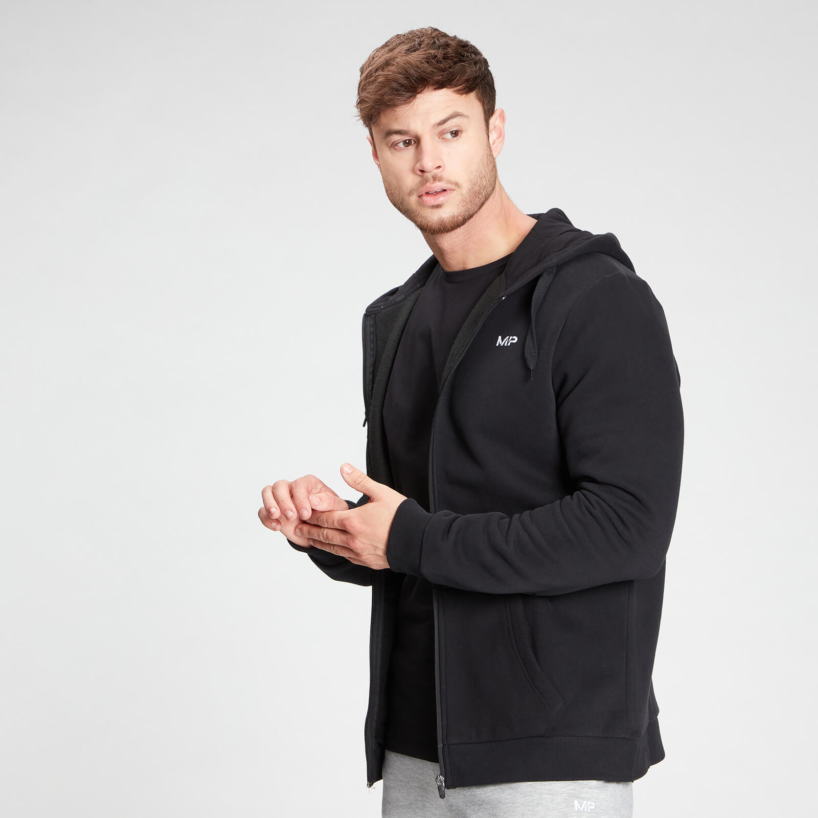 Sweat à capuche zippé MP pour hommes – Noir