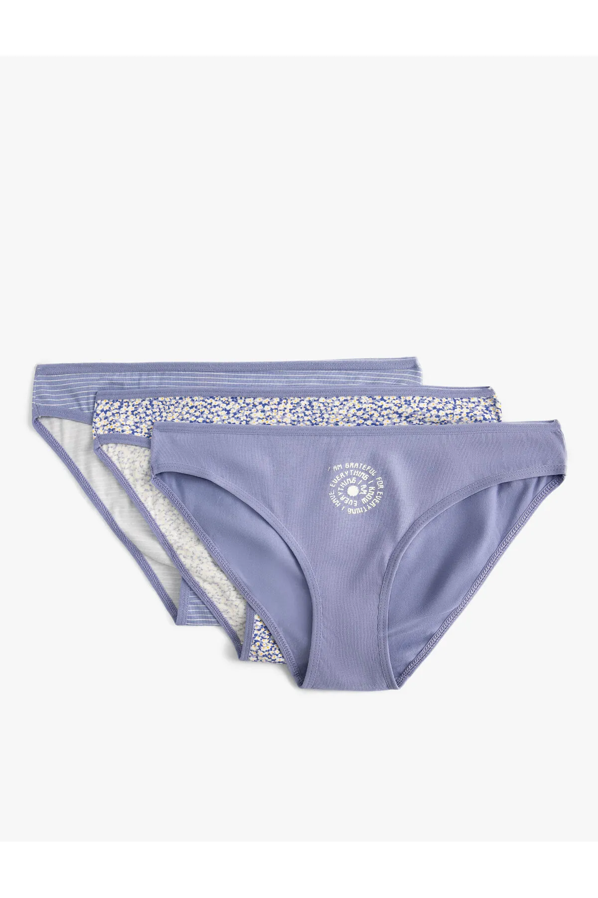 Koton  Slips 3er-Pack, minimal bedruckt, normale Taille, Baumwolle