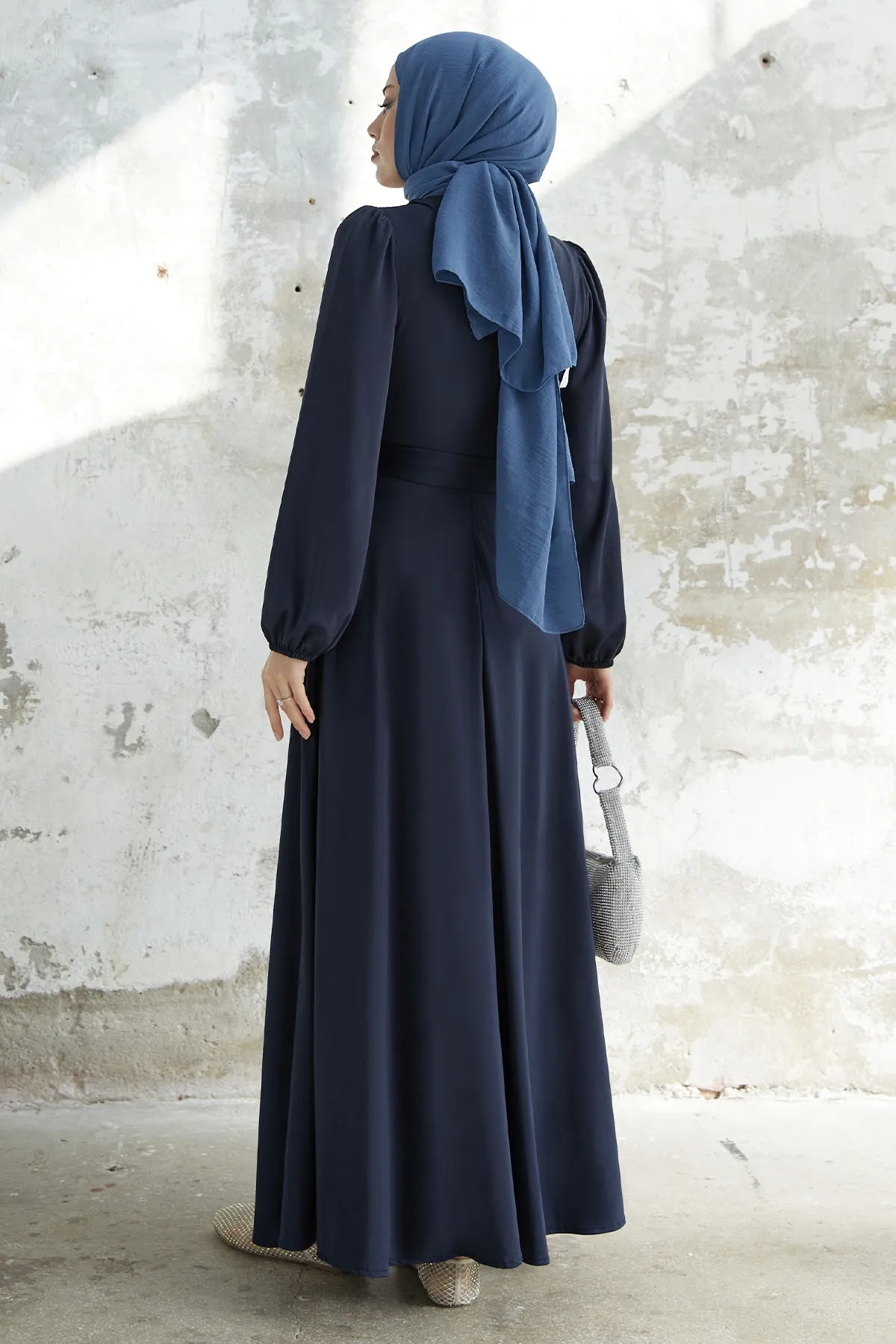 InStyle  Scuba-Kleid mit Gürtel - Marineblau