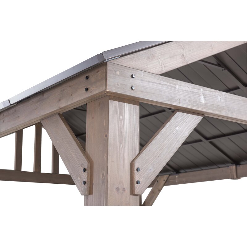 Sunjoy 14 Ft. W x 12 Ft. D Cedar Solid Wood Patio Gazebo