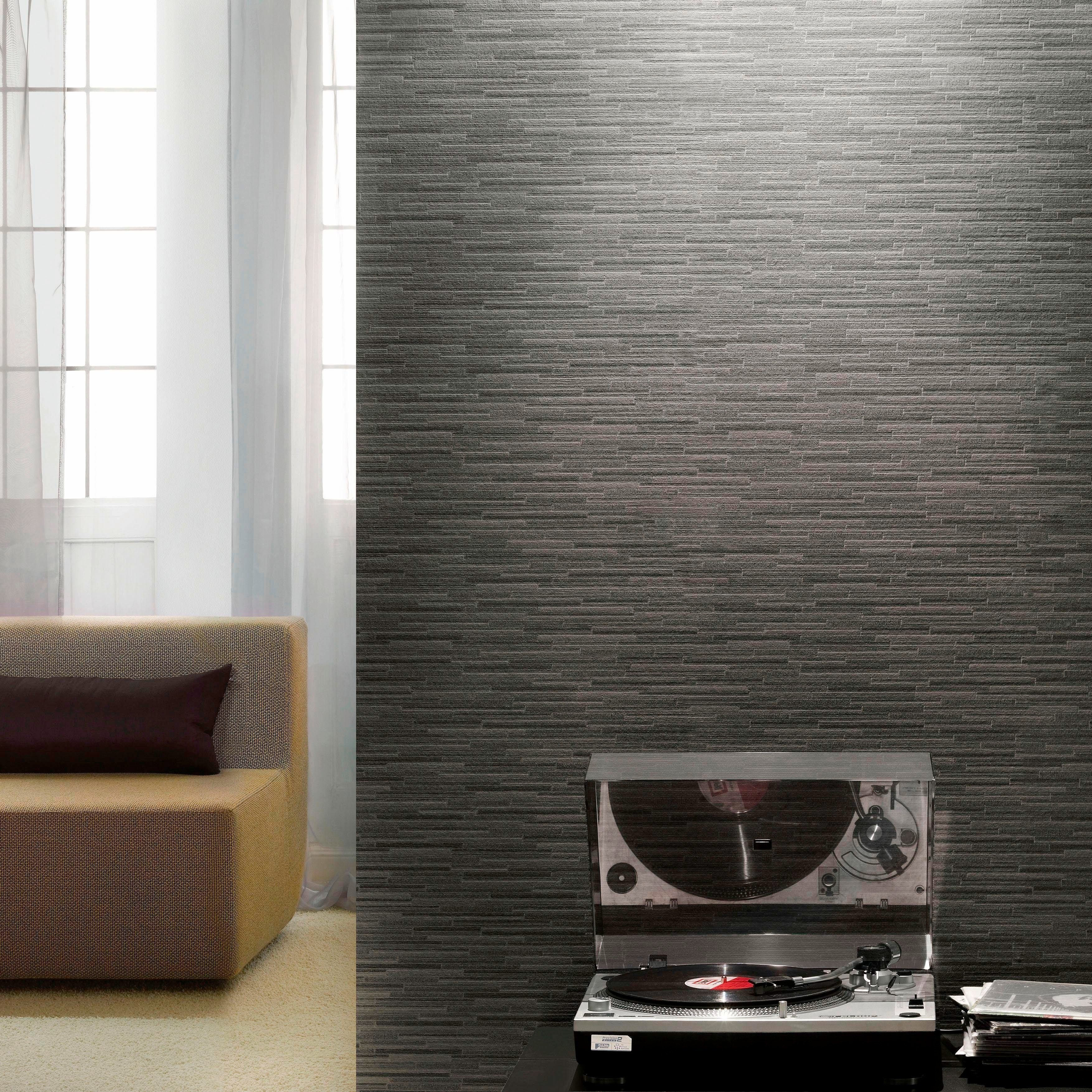 living walls Vliestapete Best of Wood`n Stone 2nd Edition, Steinoptik, Streifentapete