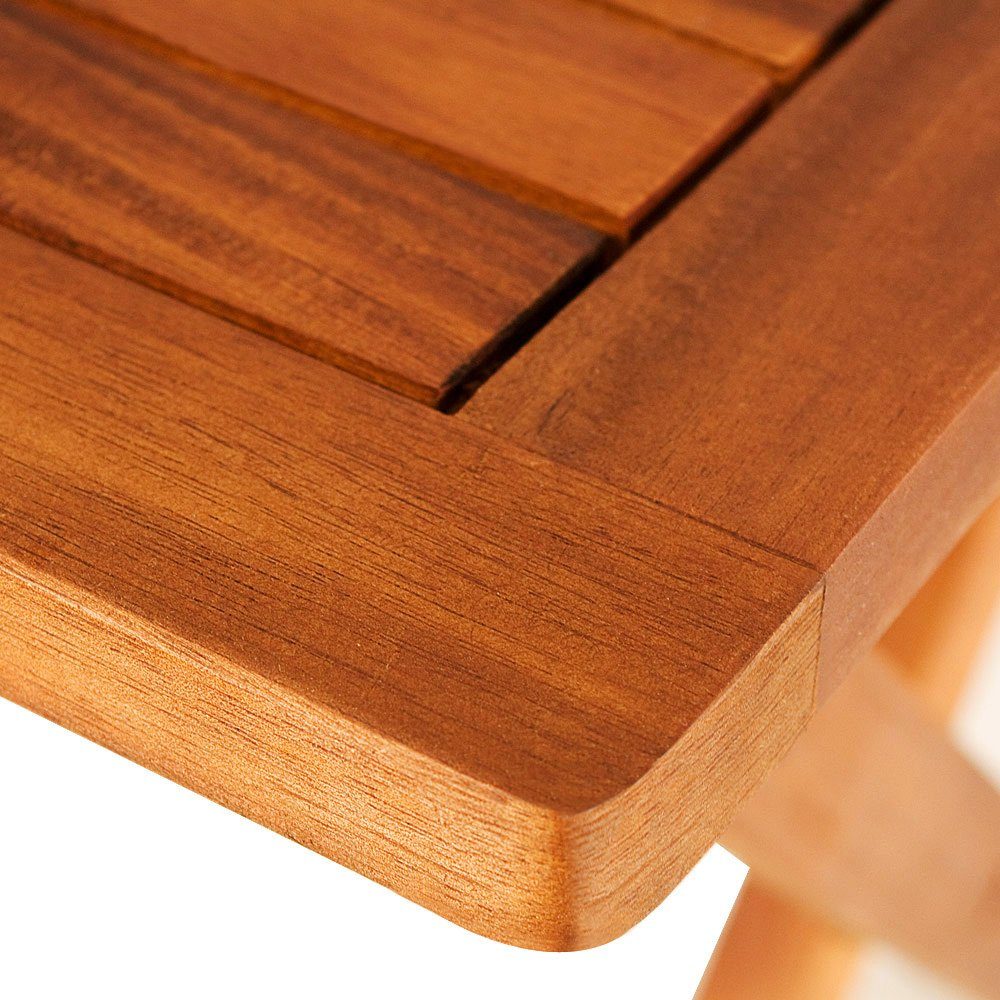 Casaria Klapptisch (1-St), Klappbar Holz 70x70x73cm 80kg Belastbar Akazie Balkon Garten Terrasse