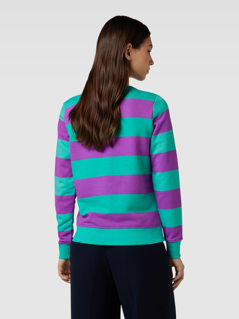 Sweatshirt mit Blockstreifen in apfelgrün