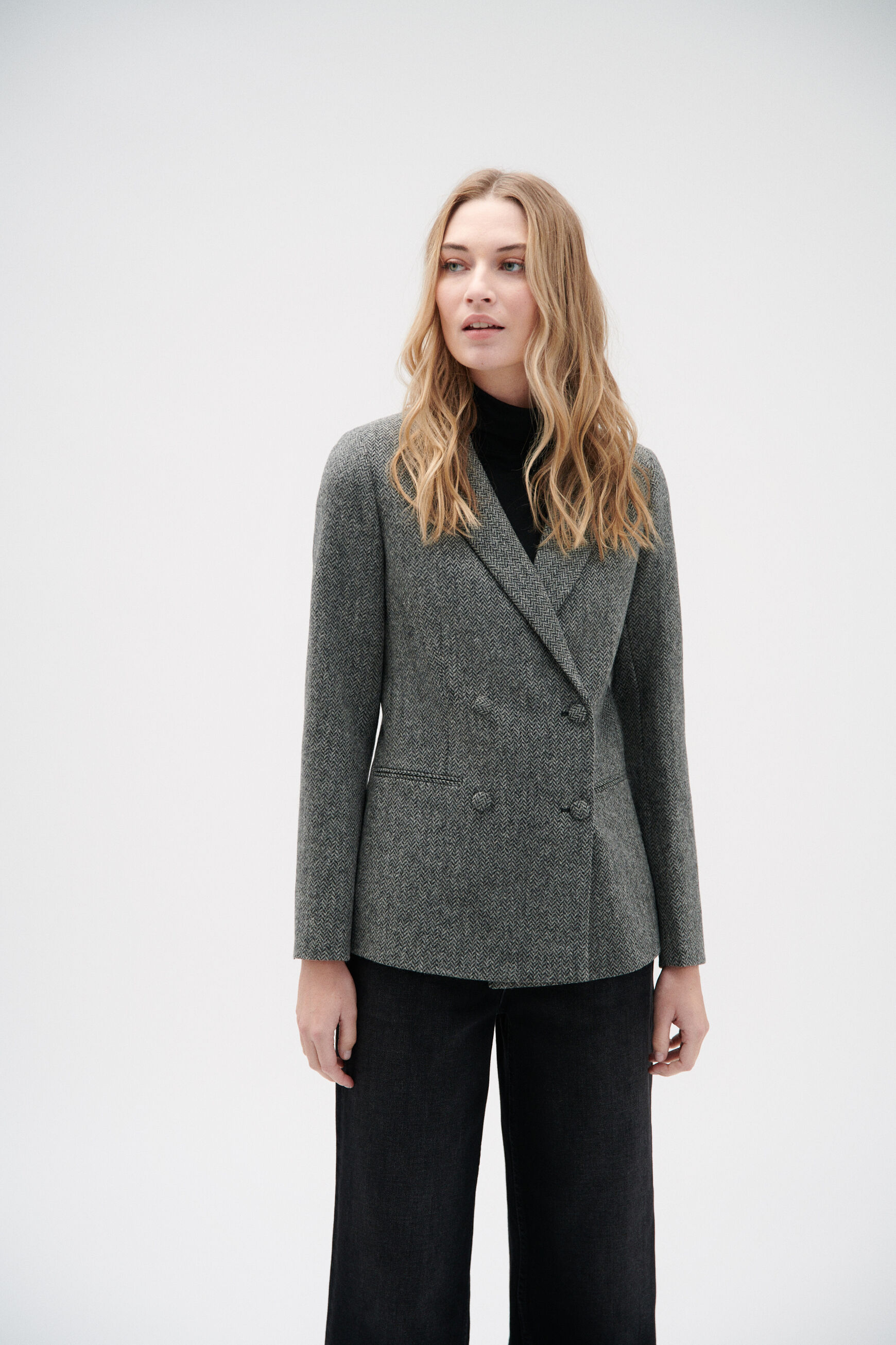 Blazer yelena chevron gris fonce femme