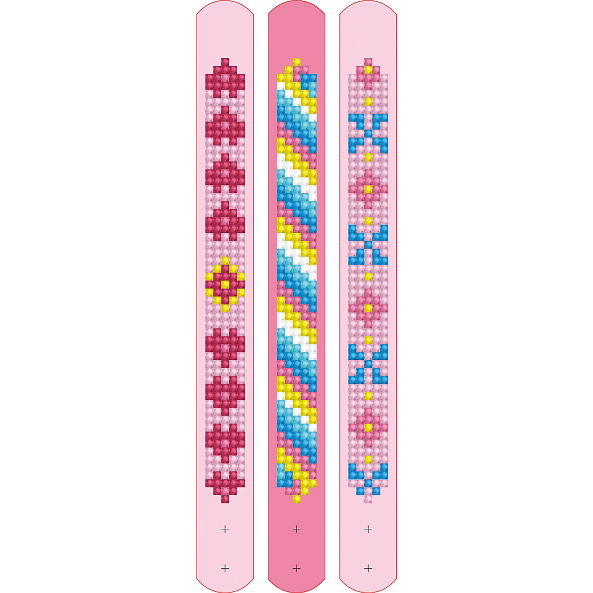 DOTZIES® Original Diamond Painting Armbänder Set „Pink“ 3 Stück 21 x 2 cm ab 8 Jahren (DTZ11.008)