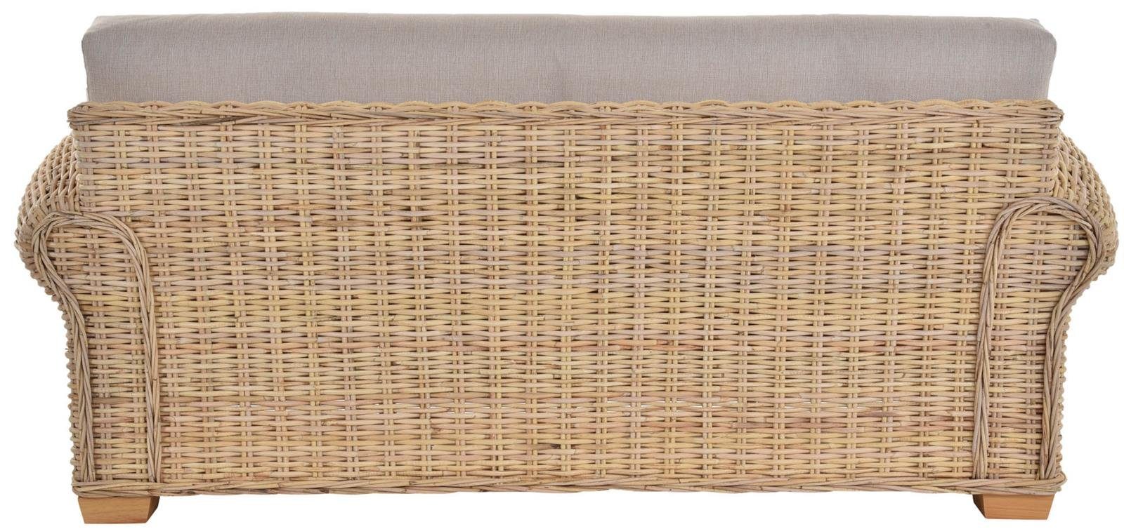 Krines Home Loungesofa Rattansofa Lounge Liegesofa Wohnzimmer Couch Rattan Sofa mit Polster