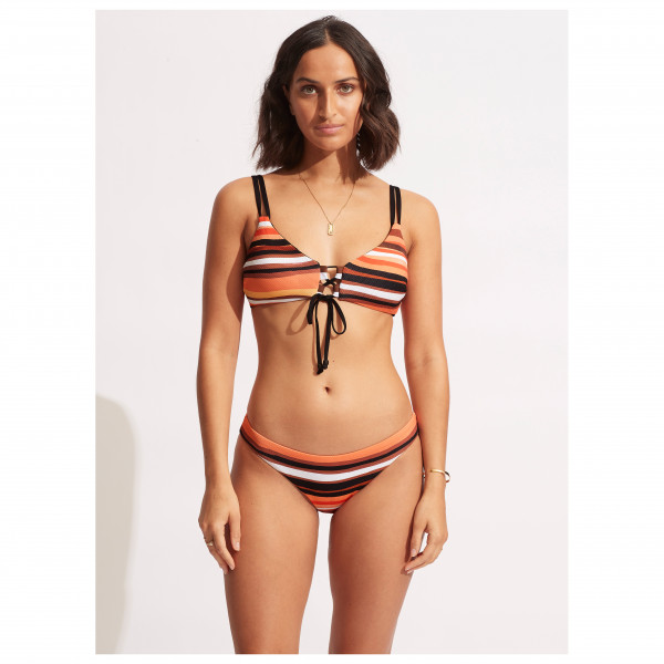 Seafolly - Women's Sun Stripe Reversible Bralette - Bikini-Top
