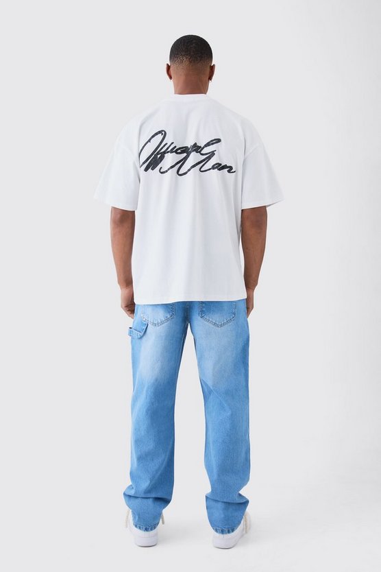 Lockere Jeans mit Farbspritzern