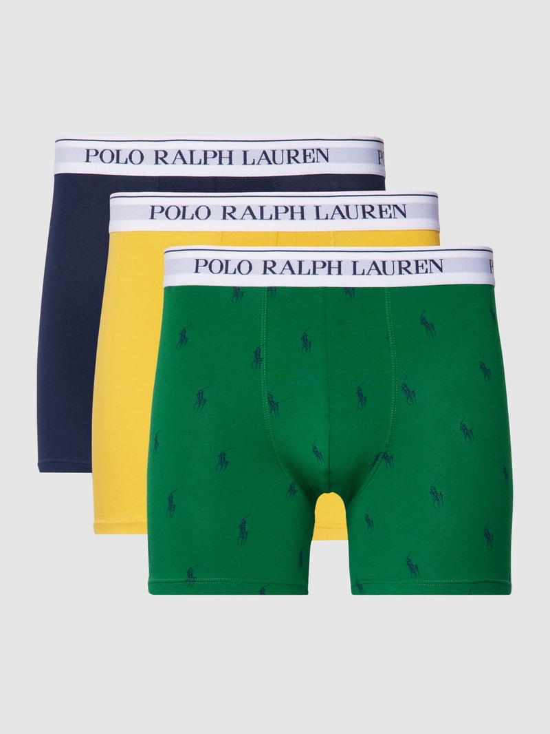 Trunks mit elastischem Logo-Bund im 3er-Pack in gelb