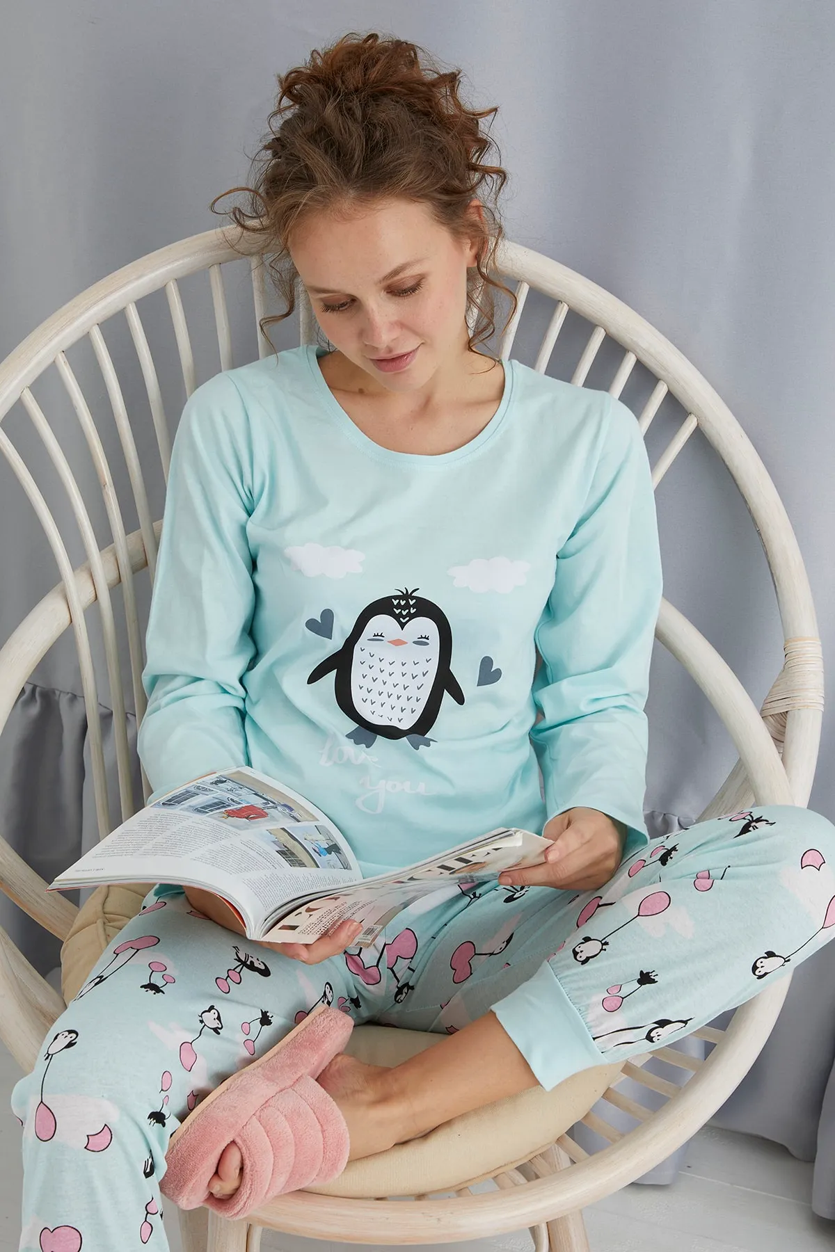 STRAWBERRY  LANGÄRMELIGES PYJAMA-SET AUS BAUMWOLLE