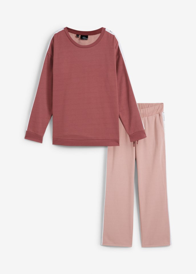 Jogginganzug mit Sweatpullover und weiter Hose (2-tlg. Set)