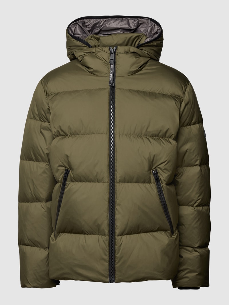Daunenjacke in Stepp-Optik mit Label-Detail in olivgrün