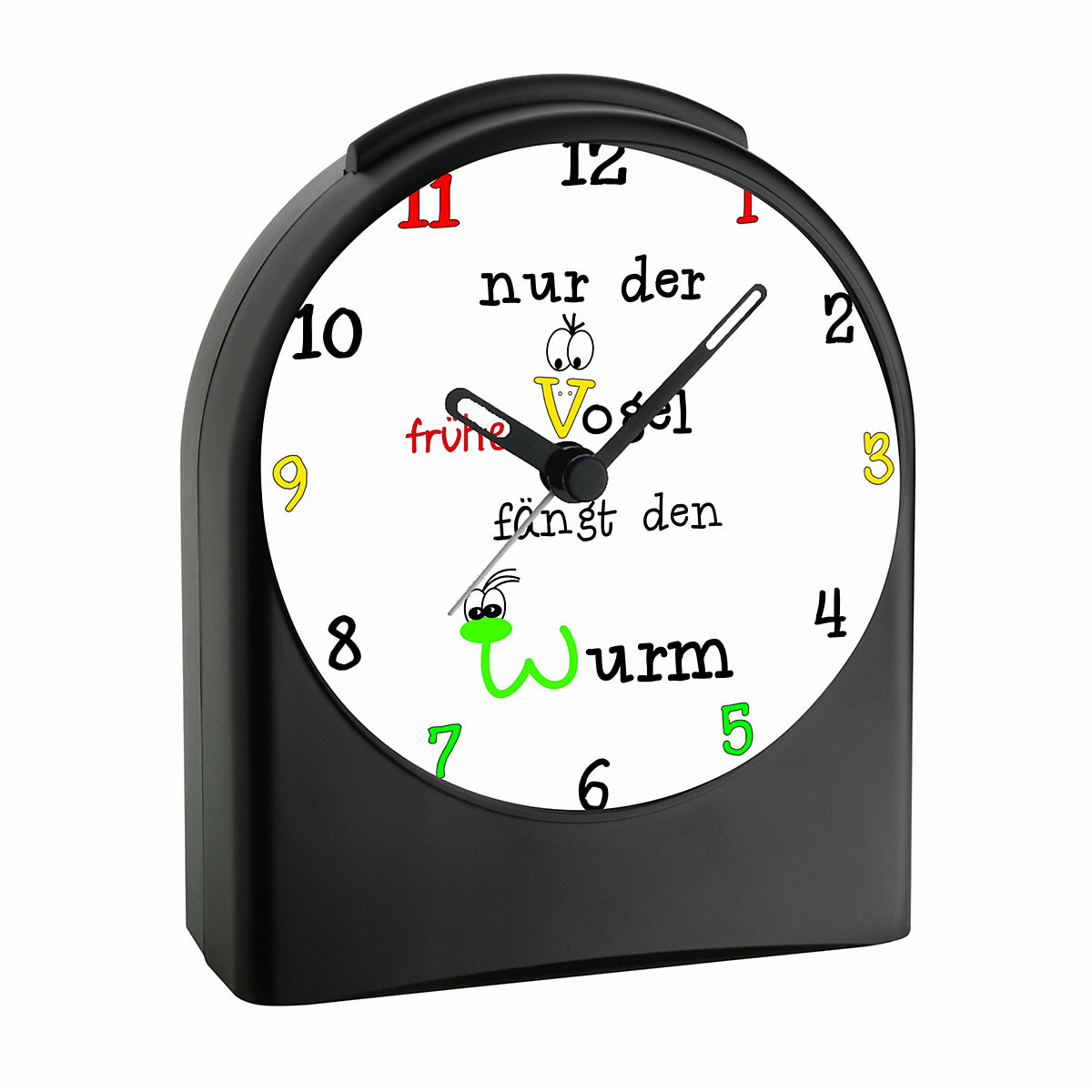 Kinder Funkwecker personalisiert mit Namen frühe Vogel Atom-/Funkuhr, 12-Stunden-Anzeigeformat, Schlummerfunktion, Nachtlicht, Geräuschlos/Ohne Ticken