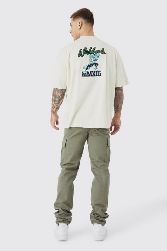 Twill Cargo-Hose mit geradem Bein