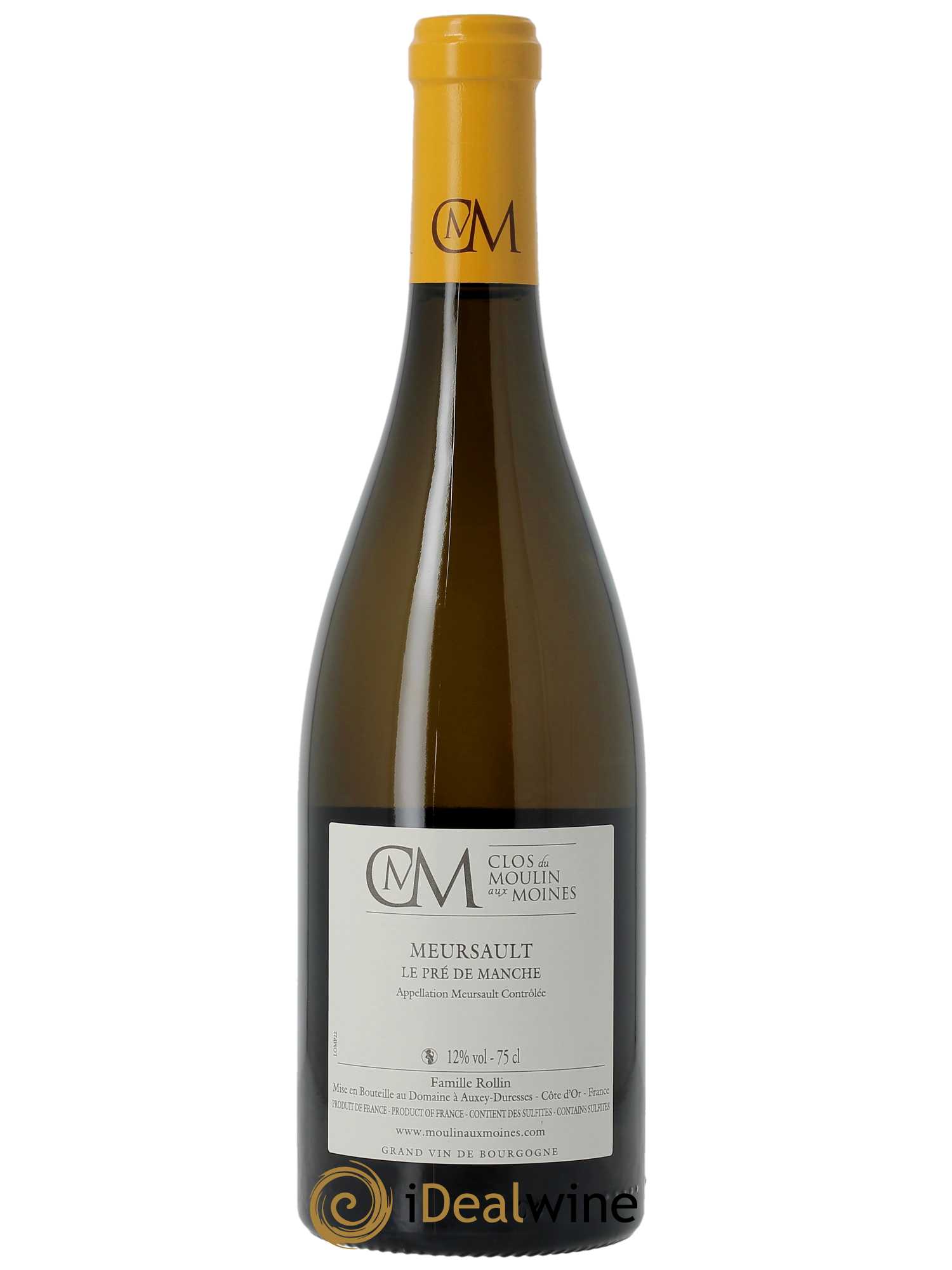Meursault Pré de Manche Clos du Moulin aux Moines  2022 - Lot de 1 Bouteille