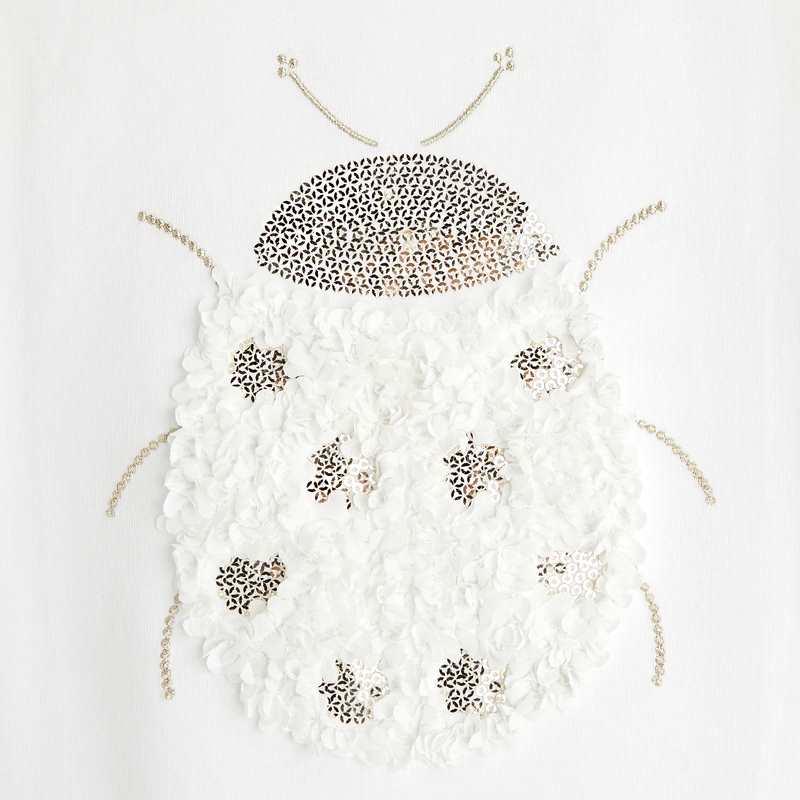 T-shirt à motif coccinelle blanc fille
