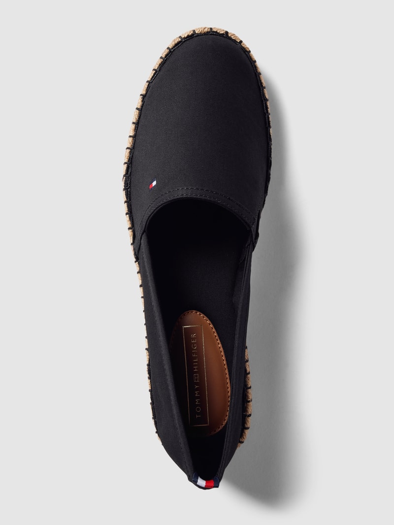 Espadrilles mit Label-Stitching in schwarz