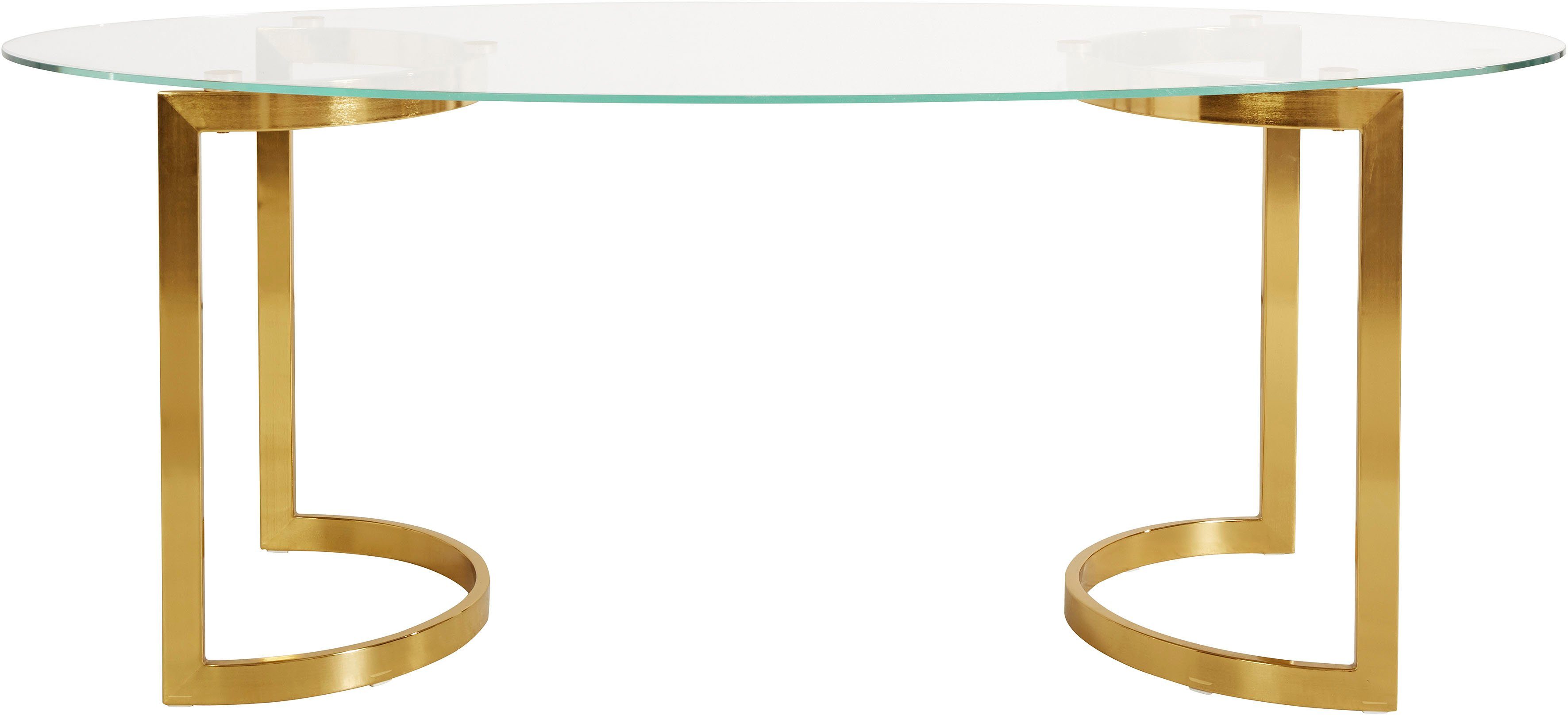 Guido Maria Kretschmer Home&Living Esstisch Treelessy, Gestell Edelstahl, 1 cm starke Tischplatte aus Glas