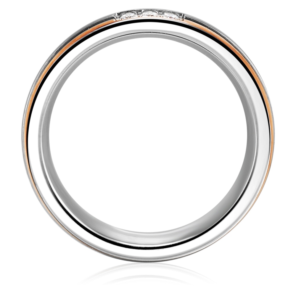Trilani Bague en acier inoxydé Acier inoxydable Oxyde de zirconium (CZ) en Argent Bague