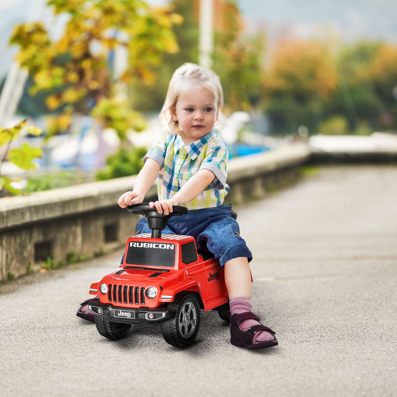 AIYAPLAY Rutschauto, Rutscherfahrzeug, Kinderauto mit Hupe, Kinderfahrzeug, Rot
