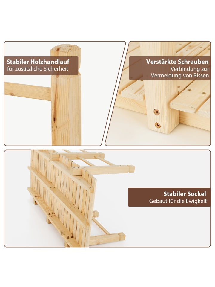 COSTWAY Holzbrücke 150x67x55 cm in Beige günstig kaufen onesize