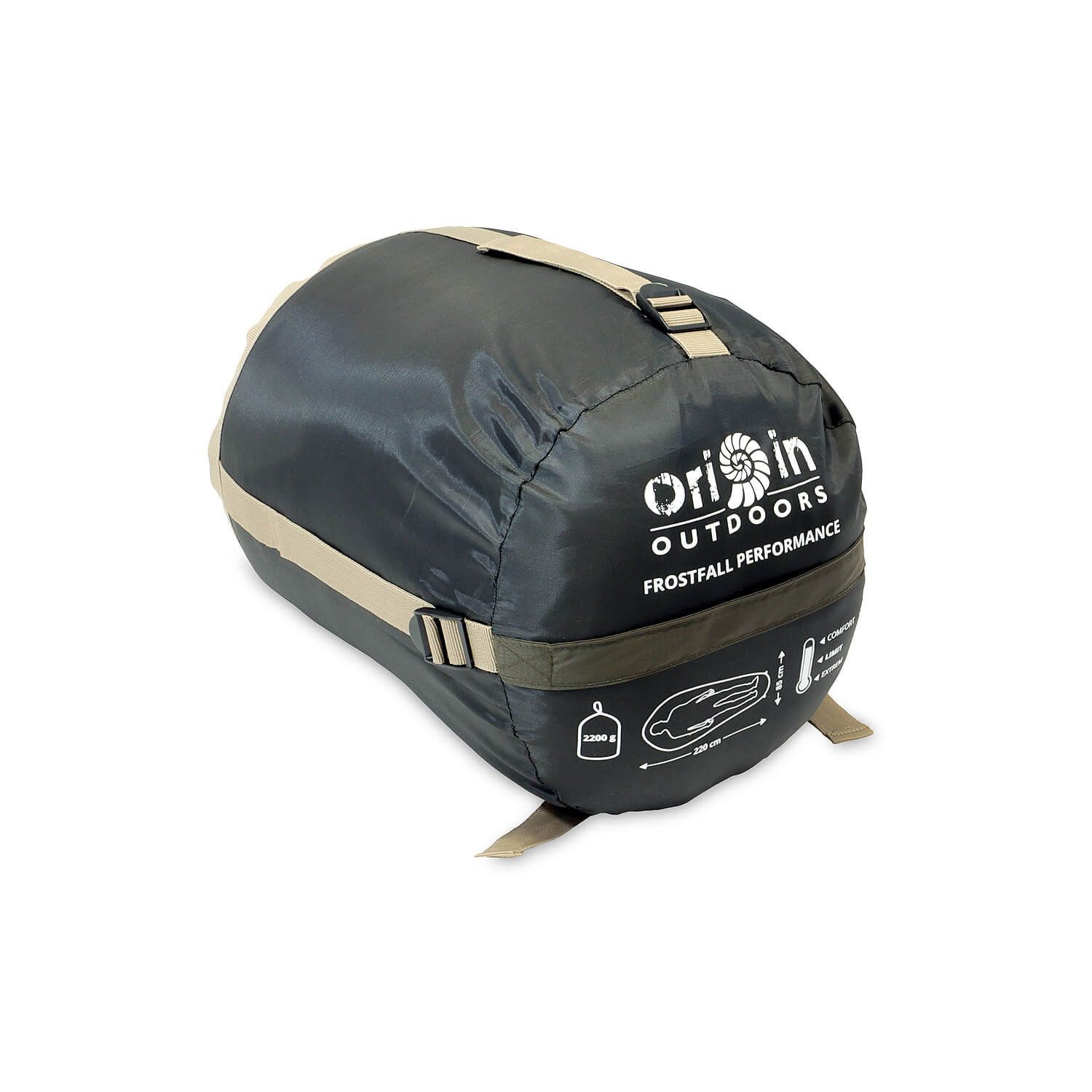 Schlafsack Frostfall Performance oliv-grau