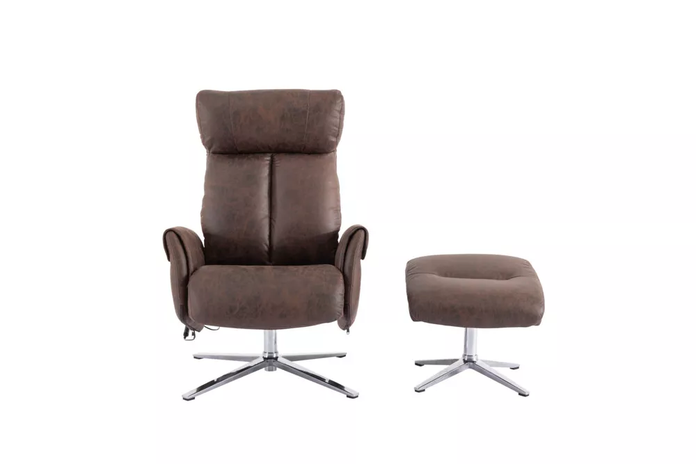 Happy Home Happy Home elektrisch verstellbarer Relaxsessel mit Hocker HWP51-BRN braun