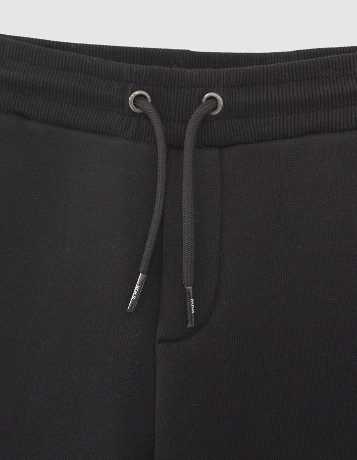 Jogging noir molleton print dos garçon