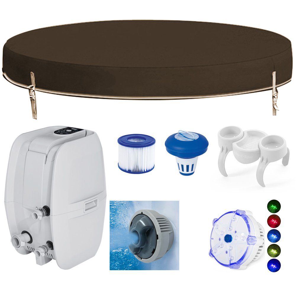 BESTWAY Whirlpool LayZSpa, Whirpool Ø196cm Lay-Z-Spa Aufblasbar Pool Massage-System 24 Std. Service von Bestway Filterpumpe Indoor & Outdoor TÜV/GS geprüft