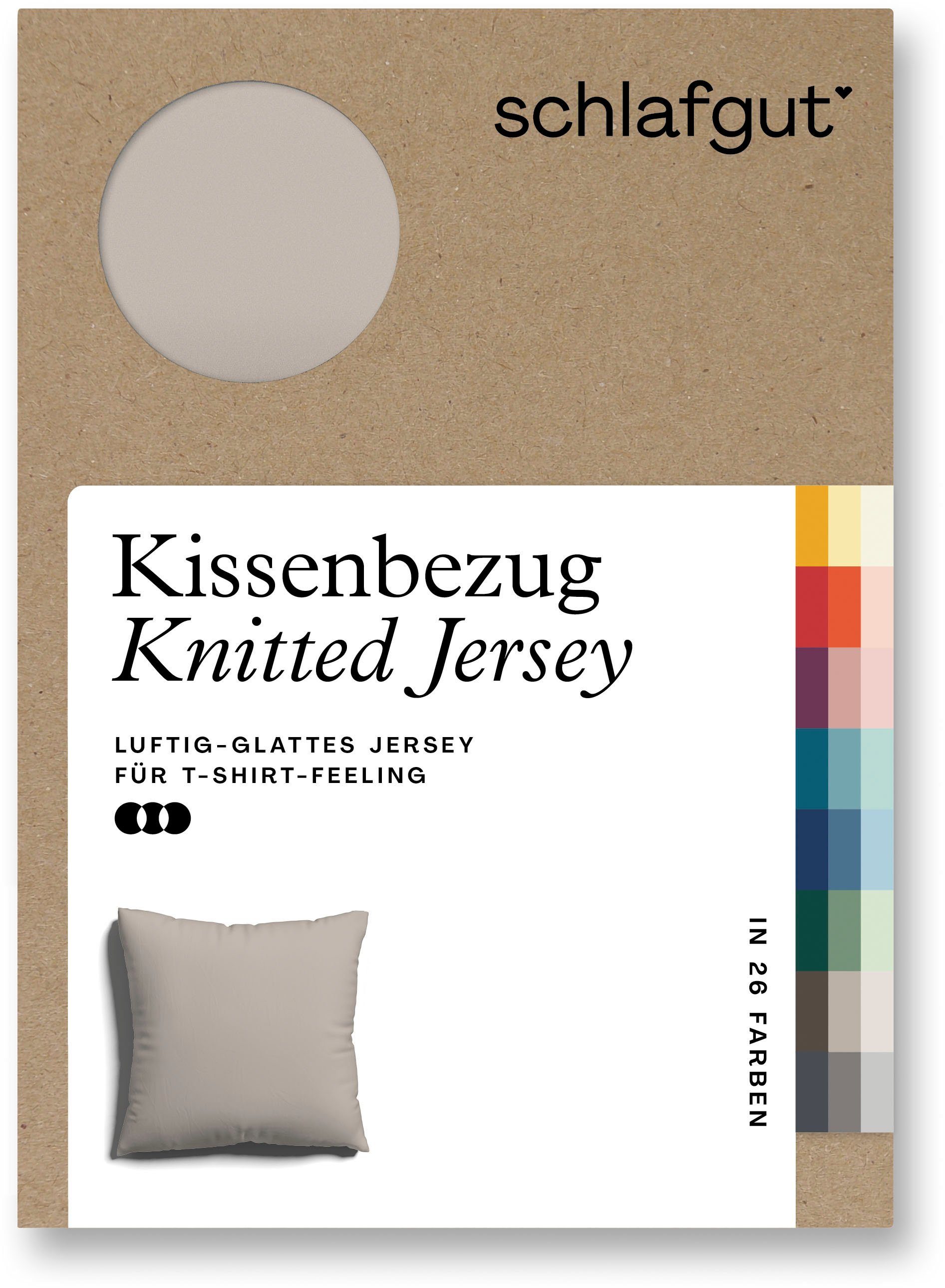 Kissenbezug Knitted Jersey, Schlafgut (1 Stück), bügelfrei