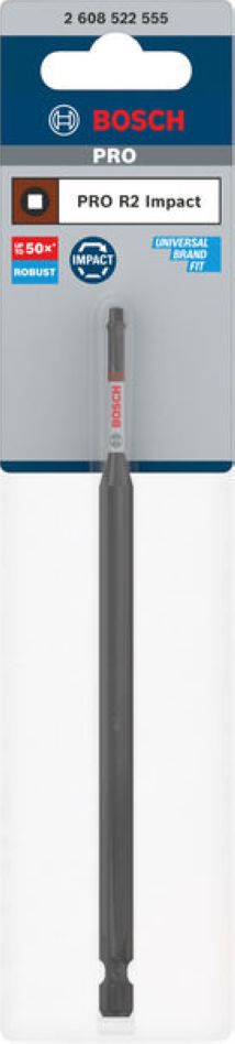 Bosch Blue Accessories 2608522555 PRO Robertson slagskruvmejselbits, R2, 150 mm