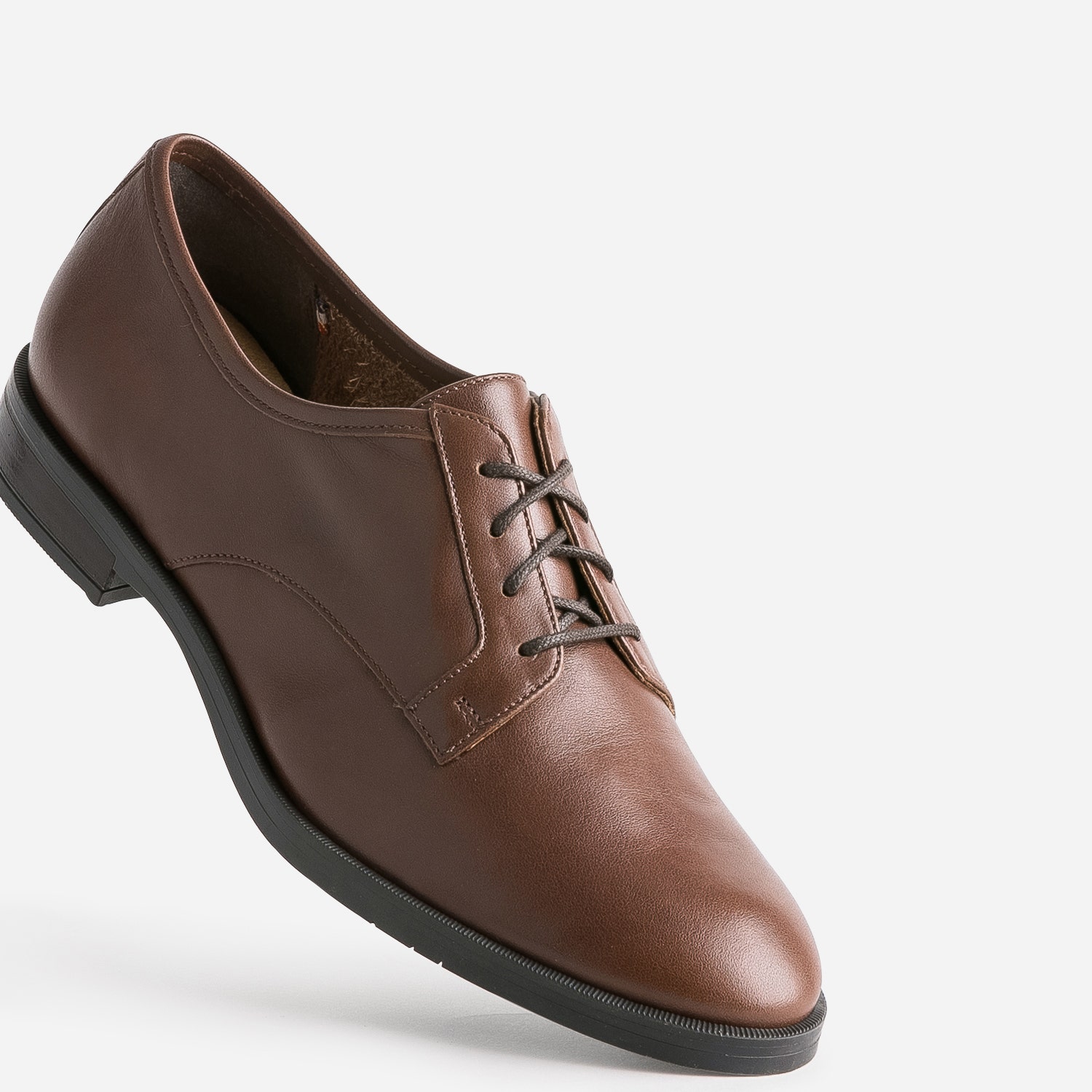 Derby ERAM FLEX marron en cuir