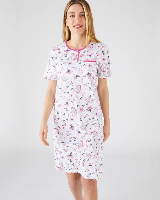 Chemise de nuit maille jersey coton peigné
